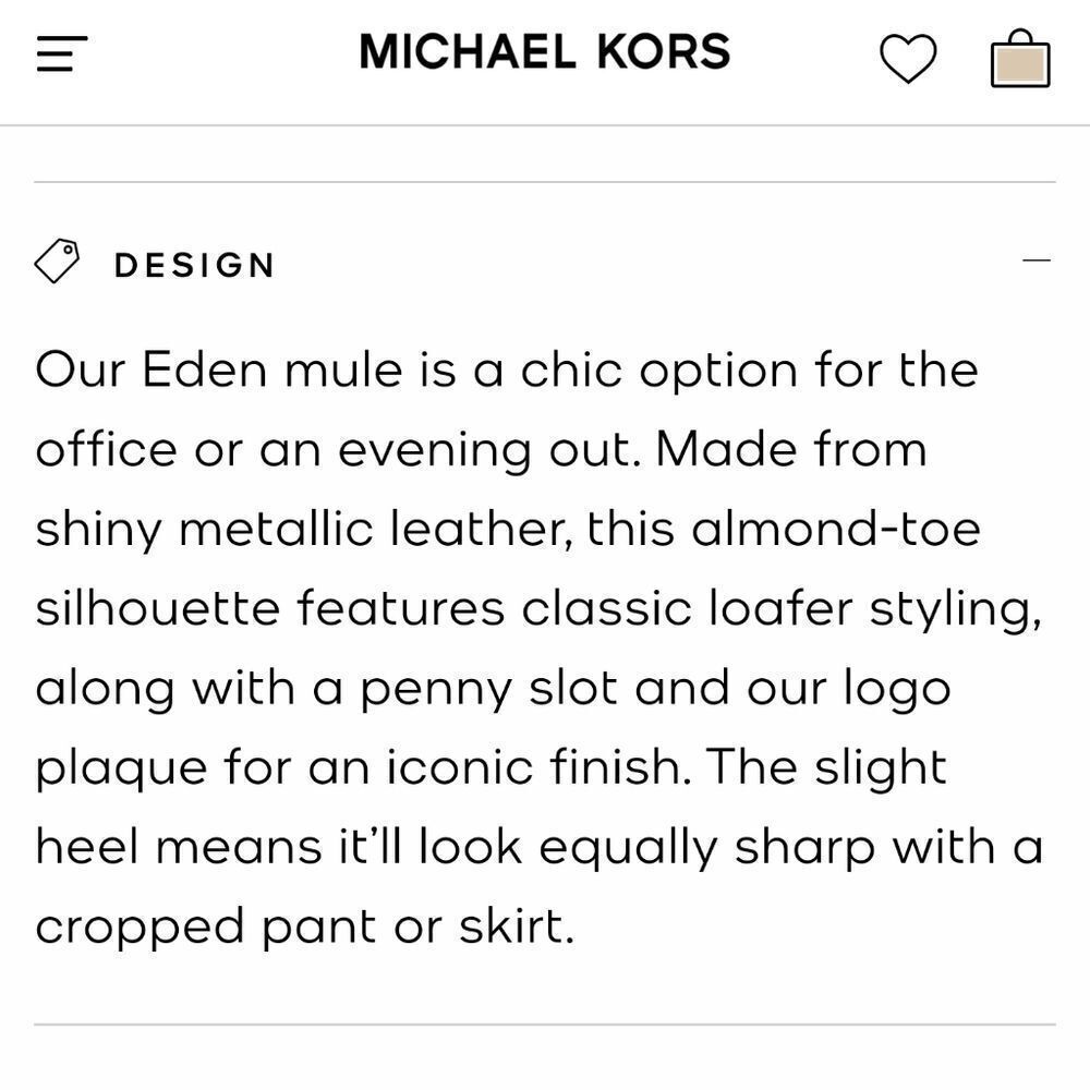 Michael Kors Eden Metallic Leather Mule New Without Box - Picture 9 of 10